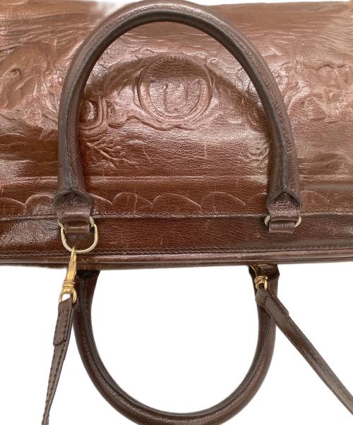 FENDI（フェンディ）FENDI (フェンディ) レザーハンドバッグ ブラウンの古着・服飾アイテム