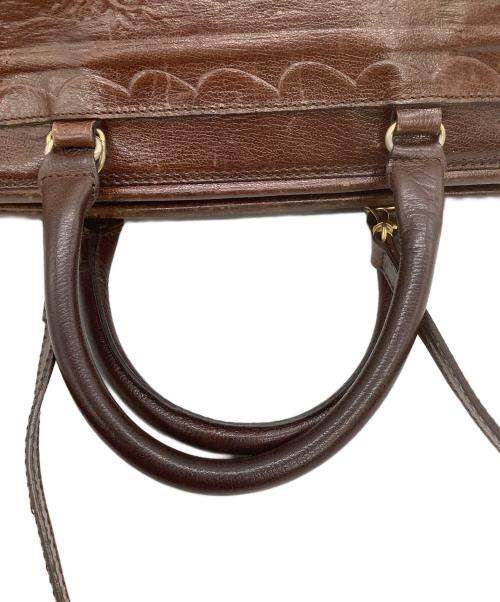 FENDI（フェンディ）FENDI (フェンディ) レザーハンドバッグ ブラウンの古着・服飾アイテム