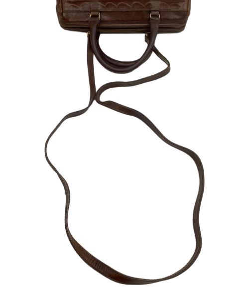FENDI（フェンディ）FENDI (フェンディ) レザーハンドバッグ ブラウンの古着・服飾アイテム