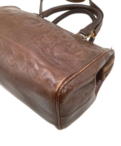 FENDI（フェンディ）FENDI (フェンディ) レザーハンドバッグ ブラウンの古着・服飾アイテム