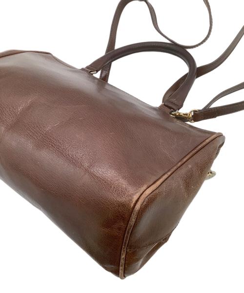 FENDI（フェンディ）FENDI (フェンディ) レザーハンドバッグ ブラウンの古着・服飾アイテム