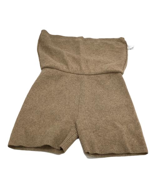 CLANE（クラネ）CLANE (クラネ) ニットパンツ　PANTS LAYERED YAK MINISKIRT ベージュ サイズ:2の古着・服飾アイテム