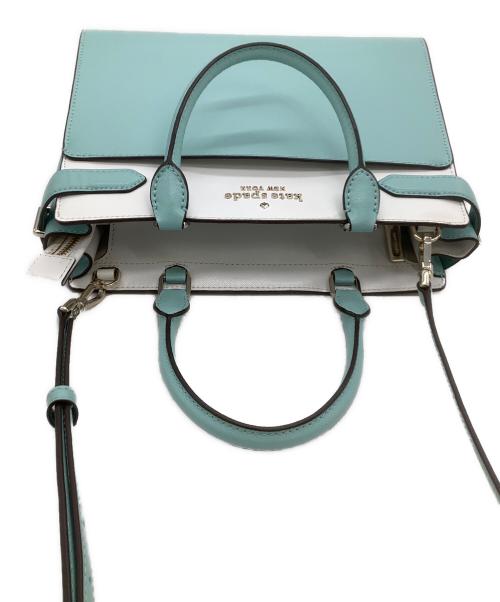 Kate Spade（ケイトスペード）Kate Spade (ケイトスペード) 2WAYショルダーバッグ　ステイシー カラーブロック ミディアム サッチェル スカイブルーの古着・服飾アイテム