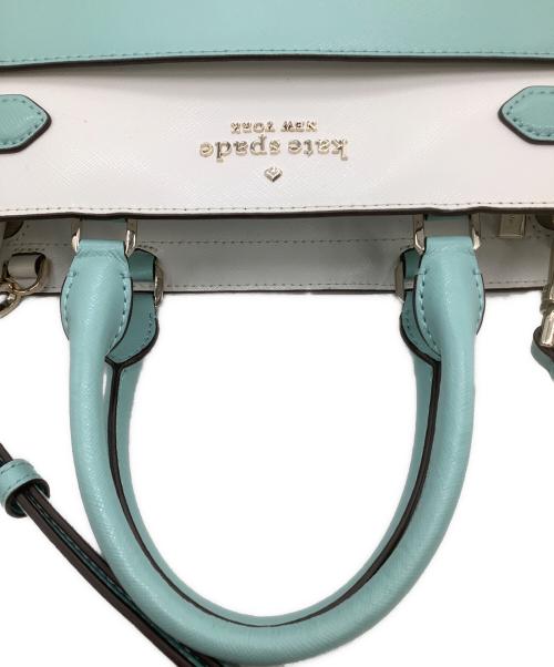 Kate Spade（ケイトスペード）Kate Spade (ケイトスペード) 2WAYショルダーバッグ　ステイシー カラーブロック ミディアム サッチェル スカイブルーの古着・服飾アイテム