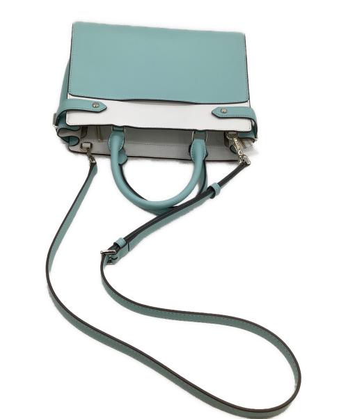 Kate Spade（ケイトスペード）Kate Spade (ケイトスペード) 2WAYショルダーバッグ　ステイシー カラーブロック ミディアム サッチェル スカイブルーの古着・服飾アイテム