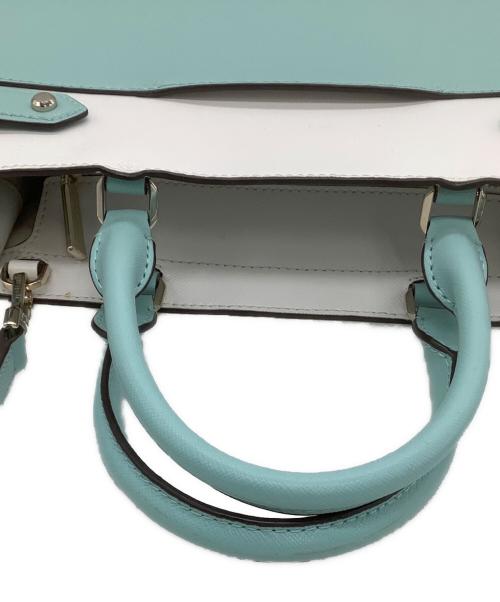 Kate Spade（ケイトスペード）Kate Spade (ケイトスペード) 2WAYショルダーバッグ　ステイシー カラーブロック ミディアム サッチェル スカイブルーの古着・服飾アイテム