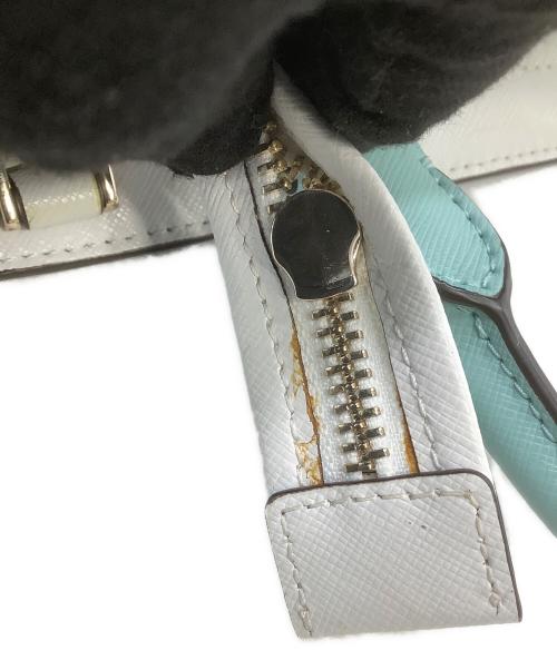 Kate Spade（ケイトスペード）Kate Spade (ケイトスペード) 2WAYショルダーバッグ　ステイシー カラーブロック ミディアム サッチェル スカイブルーの古着・服飾アイテム