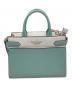 Kate Spade（ケイトスペード）の古着「2WAYショルダーバッグ　ステイシー カラーブロック ミディアム サッチェル」｜スカイブルー