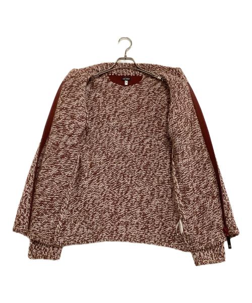 ARMANI JEANS（アルマーニジーンズ）ARMANI JEANS (アルマーニジーンズ) 厚手ニット レッド×ホワイト サイズ:Mの古着・服飾アイテム