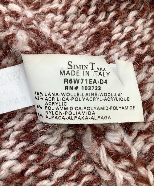 ARMANI JEANS（アルマーニジーンズ）ARMANI JEANS (アルマーニジーンズ) 厚手ニット レッド×ホワイト サイズ:Mの古着・服飾アイテム