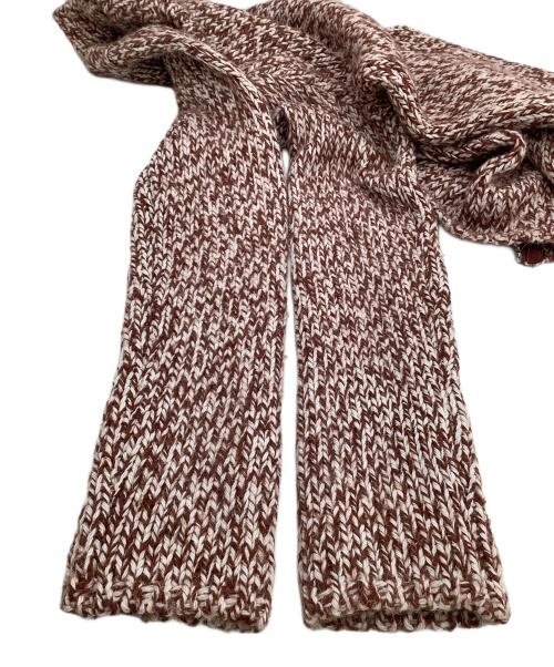 ARMANI JEANS（アルマーニジーンズ）ARMANI JEANS (アルマーニジーンズ) 厚手ニット レッド×ホワイト サイズ:Mの古着・服飾アイテム