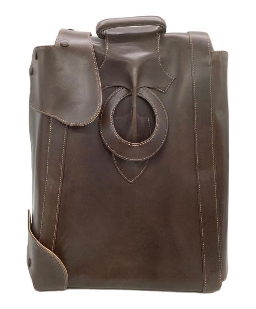 HIROKO HAYASHI（ヒロコ ハヤシ）HIROKO HAYASHI (ヒロコ ハヤシ) レザーリュック ブラウンの古着・服飾アイテム