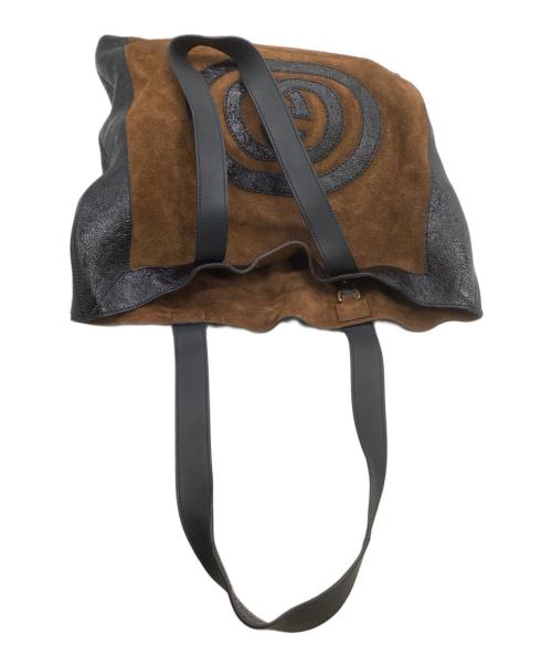 GUCCI（グッチ）GUCCI (グッチ) トートバッグ インターロッキング ブラウン×ブラックの古着・服飾アイテム