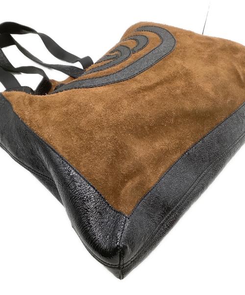 GUCCI（グッチ）GUCCI (グッチ) トートバッグ インターロッキング ブラウン×ブラックの古着・服飾アイテム