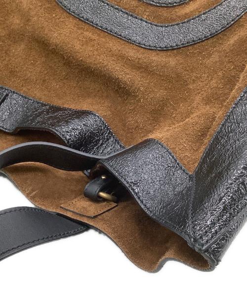 GUCCI（グッチ）GUCCI (グッチ) トートバッグ インターロッキング ブラウン×ブラックの古着・服飾アイテム