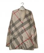 BURBERRY BRITバーバリーブリット）の古着「薄手カーディガン　チェック」｜ベージュ
