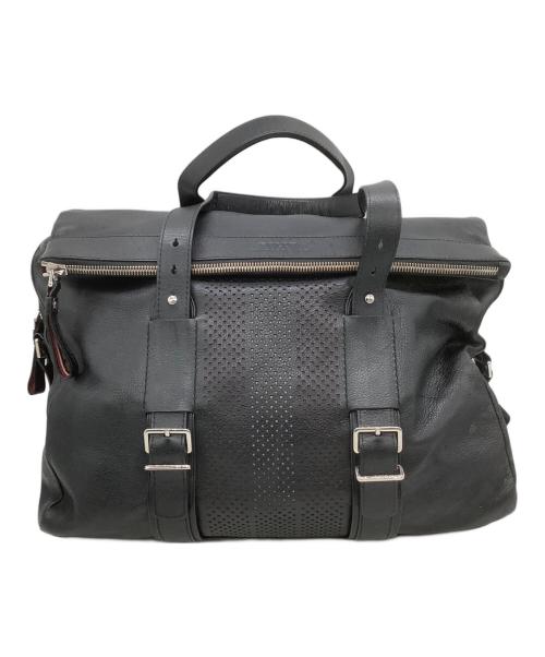 BALLY（バリー）BALLY (バリー) レザーボストンバッグ ブラックの古着・服飾アイテム