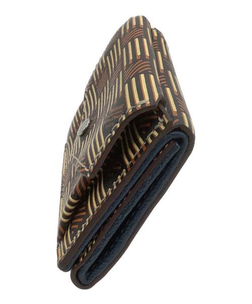 MOREAU（モロー）MOREAU (モロー) 3つ折り財布 ブラウン×ベージュの古着・服飾アイテム