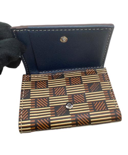 MOREAU（モロー）MOREAU (モロー) 3つ折り財布 ブラウン×ベージュの古着・服飾アイテム