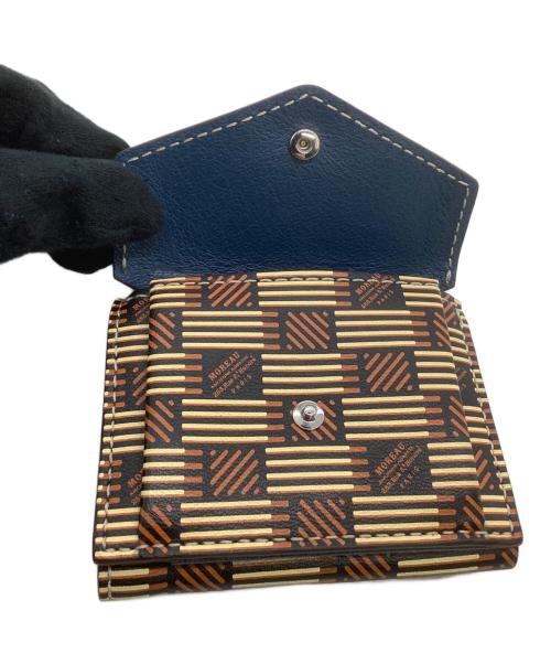 MOREAU（モロー）MOREAU (モロー) 3つ折り財布 ブラウン×ベージュの古着・服飾アイテム