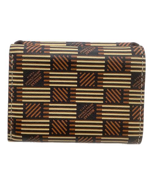 MOREAU（モロー）MOREAU (モロー) 3つ折り財布 ブラウン×ベージュの古着・服飾アイテム