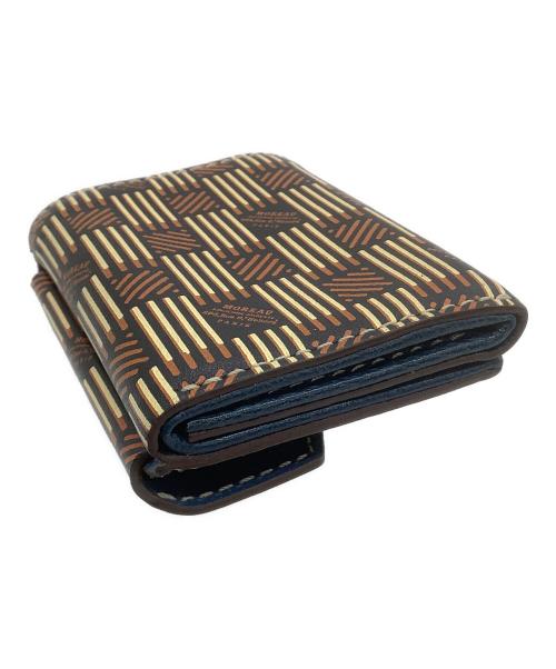 MOREAU（モロー）MOREAU (モロー) 3つ折り財布 ブラウン×ベージュの古着・服飾アイテム