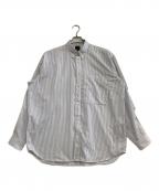 DAIWAダイワ）の古着「長袖シャツ　TECH BUTTON DOWN SHIRT L/S STRIPE　ストライプ」｜グレー×ホワイト