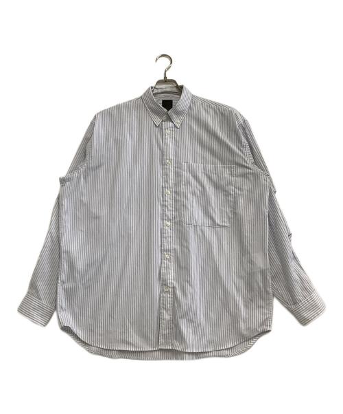 DAIWA（ダイワ）DAIWA (ダイワ) 長袖シャツ　TECH BUTTON DOWN SHIRT L/S STRIPE　ストライプ グレー×ホワイト サイズ:Mの古着・服飾アイテム
