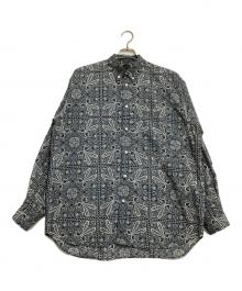 DAIWA（ダイワ）の古着「長袖シャツ　TECH BUTTON DOWN L/S SHIRT　総柄」｜ブルー×ベージュ