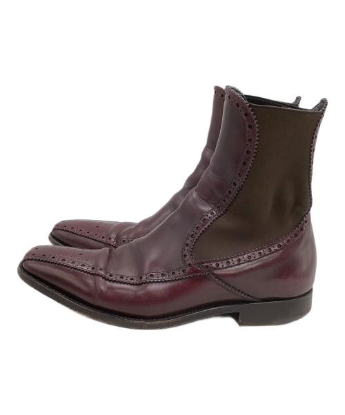 DOLCE & GABBANA（ドルチェ＆ガッバーナ）DOLCE & GABBANA (ドルチェ＆ガッバーナ) サイドゴアブーツ ワインレッド サイズ:5の古着・服飾アイテム