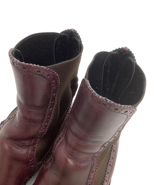 DOLCE & GABBANA（ドルチェ＆ガッバーナ）DOLCE & GABBANA (ドルチェ＆ガッバーナ) サイドゴアブーツ ワインレッド サイズ:5の古着・服飾アイテム