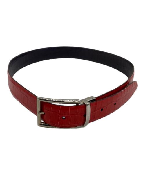 ETRO（エトロ）ETRO (エトロ) レザーベルト クロコ レッド×ブルーの古着・服飾アイテム