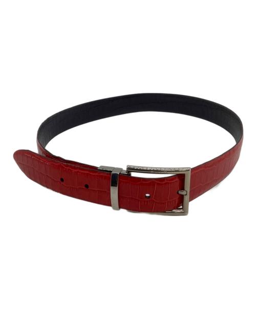 ETRO（エトロ）ETRO (エトロ) レザーベルト クロコ レッド×ブルーの古着・服飾アイテム