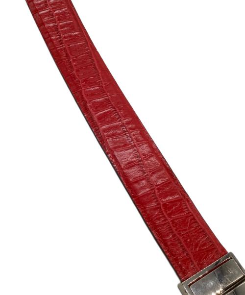 ETRO（エトロ）ETRO (エトロ) レザーベルト クロコ レッド×ブルーの古着・服飾アイテム