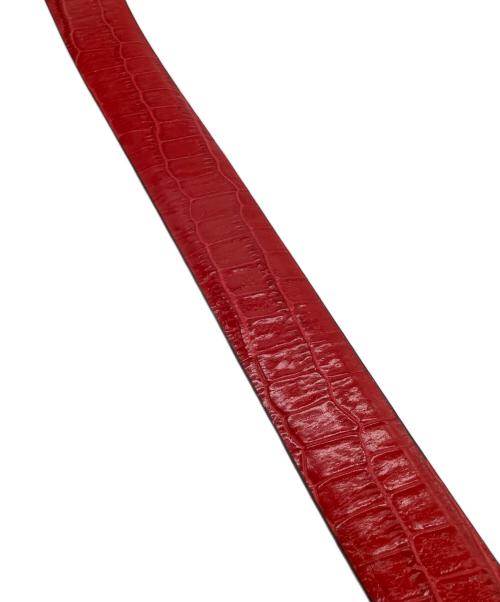 ETRO（エトロ）ETRO (エトロ) レザーベルト クロコ レッド×ブルーの古着・服飾アイテム