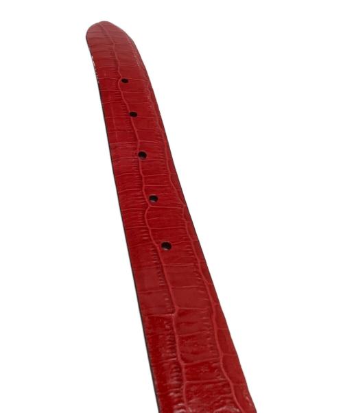 ETRO（エトロ）ETRO (エトロ) レザーベルト クロコ レッド×ブルーの古着・服飾アイテム