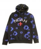 Noah×The Cureノア×ザ キュア）の古着「プルオーバーパーカー　Disintegration Hoodie　花柄」｜ブラック×ブルー