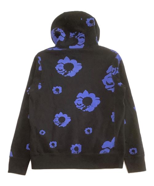 Noah（ノア）Noah (ノア) The Cure (ザ キュア) プルオーバーパーカー　Disintegration Hoodie　花柄 ブラック×ブルー サイズ:Sの古着・服飾アイテム
