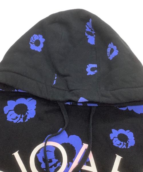 Noah（ノア）Noah (ノア) The Cure (ザ キュア) プルオーバーパーカー　Disintegration Hoodie　花柄 ブラック×ブルー サイズ:Sの古着・服飾アイテム