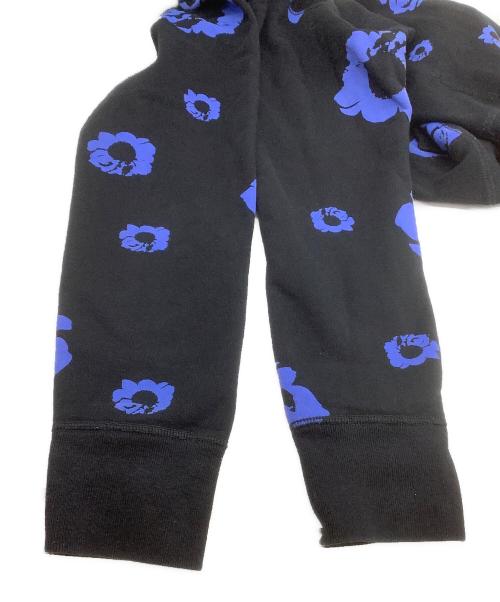 Noah（ノア）Noah (ノア) The Cure (ザ キュア) プルオーバーパーカー　Disintegration Hoodie　花柄 ブラック×ブルー サイズ:Sの古着・服飾アイテム