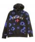 Noah（ノア）の古着「プルオーバーパーカー　Disintegration Hoodie　花柄」｜ブラック×ブルー