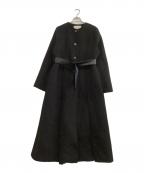 eimy istoireエイミーイストワール）の古着「ケープコート　	レザースイッチケープセットコート」｜ブラック