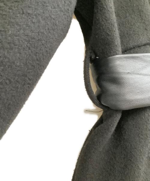 eimy istoire（エイミーイストワール）eimy istoire (エイミーイストワール) ケープコート　	レザースイッチケープセットコート ブラック サイズ:Mの古着・服飾アイテム