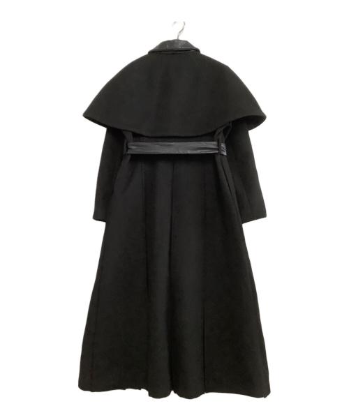 eimy istoire（エイミーイストワール）eimy istoire (エイミーイストワール) ケープコート　	レザースイッチケープセットコート ブラック サイズ:Mの古着・服飾アイテム