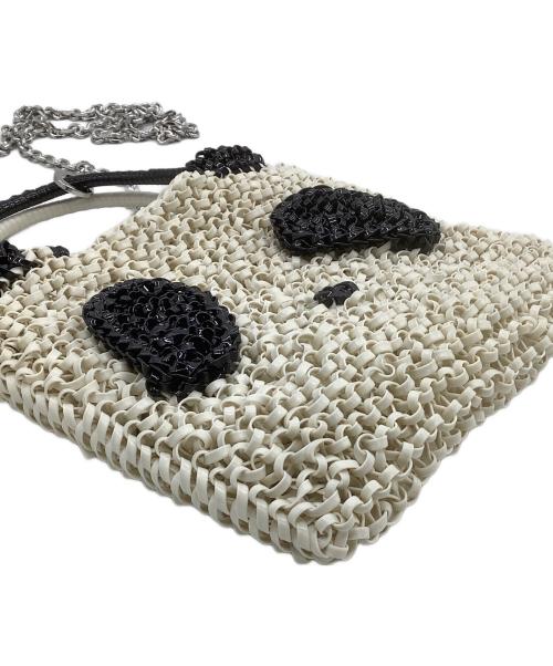 ANTEPRIMA（アンテプリマ）ANTEPRIMA (アンテプリマ) チェーンショルダーバッグ　アニマーレ パンダ/スクエア スモール ホワイト×ブラックの古着・服飾アイテム