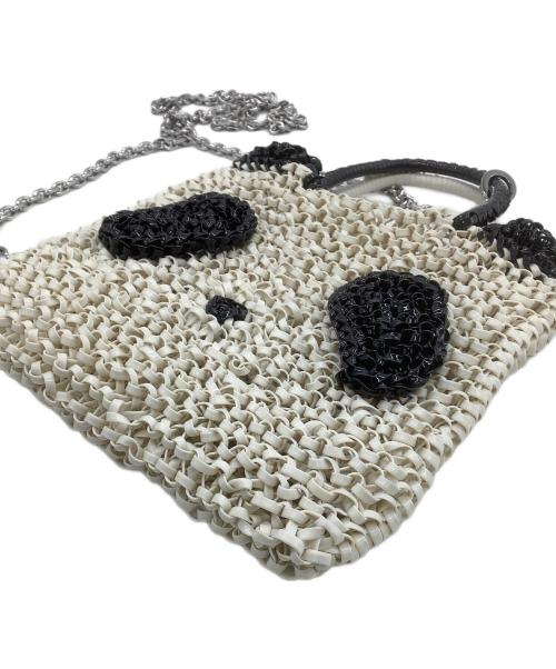 ANTEPRIMA（アンテプリマ）ANTEPRIMA (アンテプリマ) チェーンショルダーバッグ　アニマーレ パンダ/スクエア スモール ホワイト×ブラックの古着・服飾アイテム