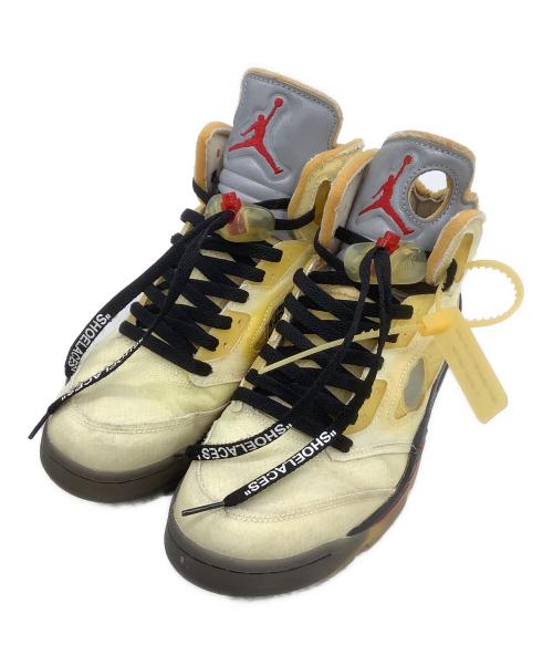 NIKE（ナイキ）NIKE (ナイキ) OFFWHITE (オフホワイト) ハイカットスニーカー AIR JORDAN5 イエロー サイズ:27の古着・服飾アイテム