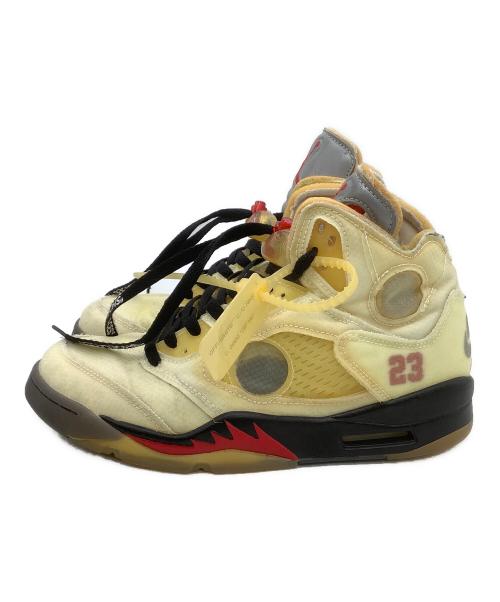 NIKE（ナイキ）NIKE (ナイキ) OFFWHITE (オフホワイト) ハイカットスニーカー AIR JORDAN5 イエロー サイズ:27の古着・服飾アイテム