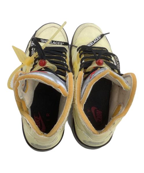 NIKE（ナイキ）NIKE (ナイキ) OFFWHITE (オフホワイト) ハイカットスニーカー AIR JORDAN5 イエロー サイズ:27の古着・服飾アイテム