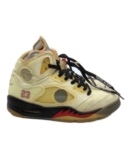 NIKE（ナイキ）NIKE (ナイキ) OFFWHITE (オフホワイト) ハイカットスニーカー AIR JORDAN5 イエロー サイズ:27の古着・服飾アイテム